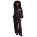 Women's Clothing Half-Zip Printed Sweatshirt – Casual Streetwear Pullover With Letter Graphic (S-L, Coffee Brown)_ecoleips.com