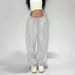 High Waist Drawstring Loose European And American Hot Girl Style Jazz Dance Hiphop Sports Pants For Women_ecoleips.com