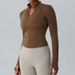 Women's Warm plus Velvet Yoga Sports Jacket Long Sleeved Slim Fit Fitness Clothes Tops for Autumn Winter_ecoleips.com