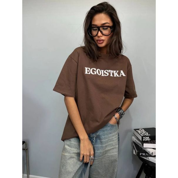2025 Summer European And American Style New Fashionable Versatile Letter Print 100% Cotton Short Sleeve Commuter T-Shirt_ecoleips.com