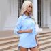 2026 Custom Processing European And American Foreign Trade White For Women, Mid-Length BF Style Loose Long Sleeve_ecoleips.com