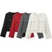 Women's Round-Neck Long-Sleeve Tweed Jacket – Classic Elegance For Casual & Formal Occasions (Gray/Red/Black/White, Sizes S-L)_ecoleips.com