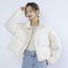 Winter Suyu Solid Color Simple Women's Short Stand Collar Petite Thickened White Duck Down Puffer Jacket_ecoleips.com