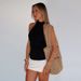Women's Halter Neck Off-Shoulder Slim Fit Knit Vest American Style French Chic Versatile Slimming Base Tank Top_ecoleips.com