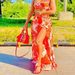 Summer New European And American Women's Sexy Printed Dress Strapless Sleeveless Long Dress_ecoleips.com