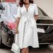 Elegant Tie-Waist Sleeveless Blazer Dress For Women - Plus Size A-Line Midi Dress With Notch Lapel, Summer Office & Casual Wear_ecoleips.com