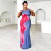 Women's Clothing Spring and Summer New Products Women's Slim Suspender Contrast Color Floral Print Dress Long Skirt Women_ecoleips.com
