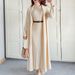 Women's Clothing Elegant High Neck Slim Fit Knit Dress & Cardigan Set For Women - Autumn Winter Long Sleeve Turtleneck Outfit In Maroon & Beige_ecoleips.com