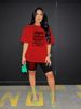 Summer Women's Casual Fashion Letter Printed Loose T-shirt Shorts Two-piece Set Summer Sportswear Suitable For Daily Wear-178_ecoleips.com
