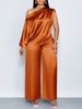 New Long Sleeve Splicing Double Breasted Suits Striped Loose Trousers Two Piece Suit_ecoleips.com