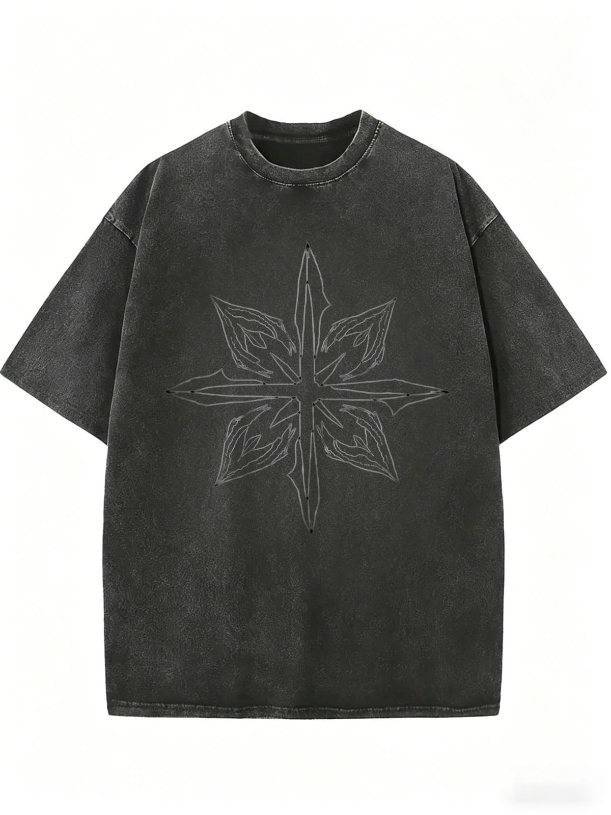 Relaxed Fit Vintage Wash Tee For Women, Oversized Short Sleeve T-Shirt For Modern Casual Fashion_ecoleips.com