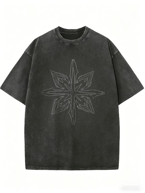 Relaxed Fit Vintage Wash Tee For Women, Oversized Short Sleeve T-Shirt For Modern Casual Fashion_ecoleips.com
