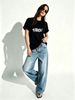 Commute Style Slim Fit T Shirt For Ladies, 100% Cotton Black White Short Sleeve Top, Elegant Fitted Daily Tee_ecoleips.com