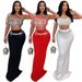 Women's Clothing New Fashion Sling Short Hot Diamond Top With Slim Hip Skirt_ecoleips.com