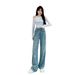 Women’s Clothing spring and summer new luxury gradient rhinestones starry straight jeans narrow leg pants_ecoleips.com