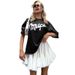Dopamine Retro Loose Versatile Stylish Print 100% Cotton Elegant European And American Short Sleeve T-Shirt Trend_ecoleips.com