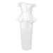 Elegant Strapless Ruffle Hem Dress - White Bridesmaid Wedding Party Cocktail Formal Gown_ecoleips.com