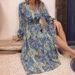 2023 European And American Cross-Border Independent Station Women's Autumn Winter New Elegant V-Neck Printed Long_ecoleips.com
