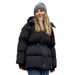 girl Girl Style Hooded Mid-Length Women, European And American 2025 Winter New Drawstring Waist Slimming Cotton Jacket For Women_ecoleips.com