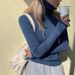 Women’s High Neck Knit Sweater Slim Fit Long Sleeve Pullover For Fall/Winter In Trendy Colors_ecoleips.com