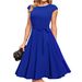Summer New Women Round Neck Sleeveless Tie Waist Party Dress_ecoleips.com