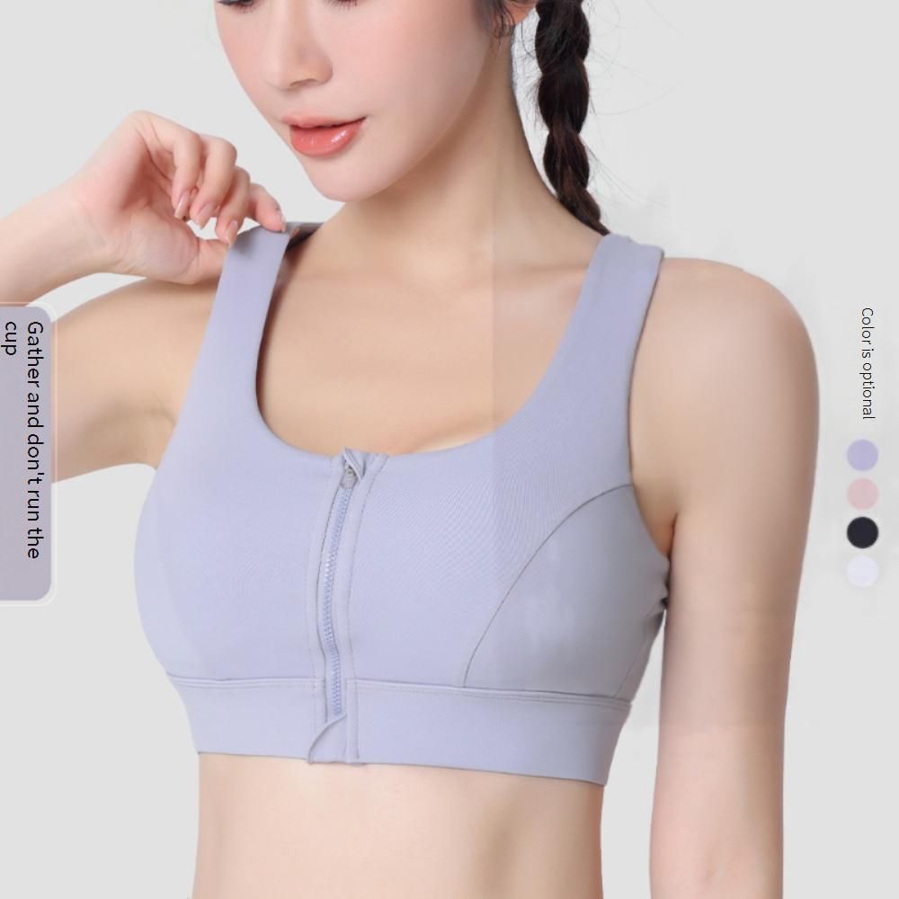 Women's Clothing Front Zipper Shockproof High Strength One-piece Quick-drying Shock Absorbing Fitness Yoga Bra Top Sports Underwear_ecoleips.com