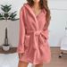 Soft Fleece Hooded Cardigan Coat For Women - Longline Winter Wrap Jacket With Belt, Cozy Oversized Outerwear For Fall & Winter_ecoleips.com