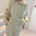 Women's Clothing High Neck Zip-Up Knit Sweater Winter Oversized Pullover Chic Casual White Cropped Top_ecoleips.com