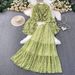 women's french sweet fresh floral print ruffled v neck blouse & high waisted slimming maxi skirt two piece set spring/autumn summer_ecoleips.com