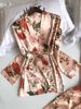 Aria Basics Aria Basics New European American Style Floral Home Wear Three-piece Set, Fashionable And Comfortable Lace Pajama Set Wholesale_ecoleips.com