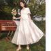 White Certificate Registration, Evening Gown For Women, Spring Banquet Engagement French Satin White Dress, Light_ecoleips.com