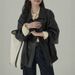 Women's Minimalist Soft Drape Leather Jacket Sweet Cool Style Entry Level Restaurant Classic Autumn Jacket_ecoleips.com