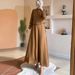 Verve 2025 Spring/Summer New Muslim Fashion Casual Long Sleeve Shirt And Skirt Set_ecoleips.com