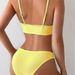 Women's Clothing Adjustable Bow Knot Solid Color Bikini Swimwear With Shoulder Strap Sexy Vacation Polyester_ecoleips.com
