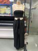 Women's color contrast vest wide leg suit pants fashion casual two sets_ecoleips.com