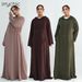 Women's Clothing Modest Abaya Dress Modest V-Neck Maxi Dress – Breathable Polyester Abaya ( 9 Elegant Colors, Flowy Silhouette, Travel & Urban Wear)_ecoleips.com