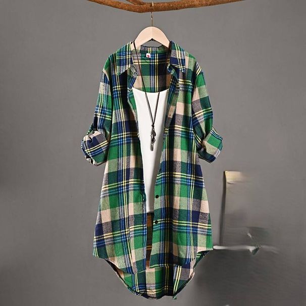 Women's Clothing Long Plaid Thin Coat Sunscreen Shirt Spring And Autumn Swallowtail Top Long Sleeved Shirt_ecoleips.com