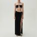 Women's Clothing New Split Swimsuit Women's Sexy Neck Tie Chiffon Wrap Skirt Three-piece Suit_ecoleips.com