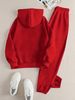 Women's Autumn And Winter Fashion Casual MILANO ITALIA Letter Print Thick Suede Warm Hooded Sweatshirt+sports Pants Set-814_ecoleips.com