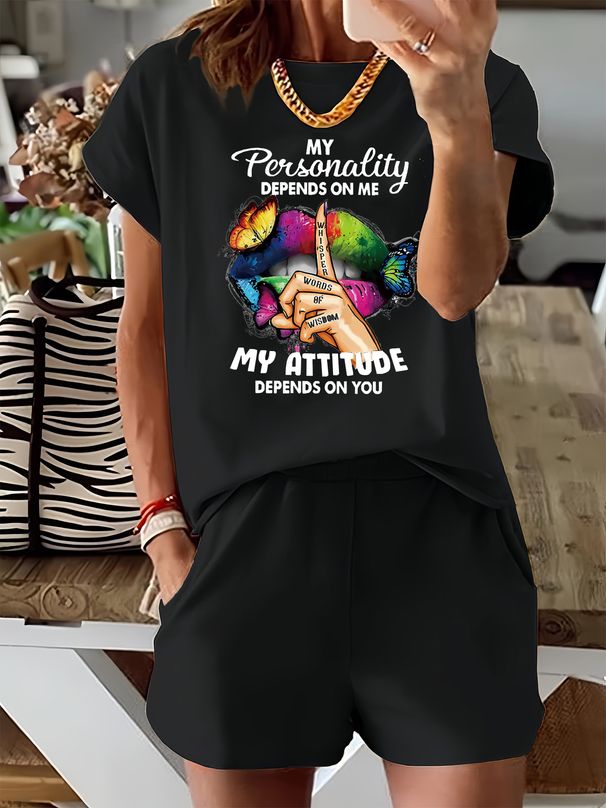 Women’s 2 Piece Outfit Set – Oversized Graphic T-Shirt And Biker Shorts Matching Set, Casual Summer Lounge Tracksuit For Daily Wear-361_ecoleips.com