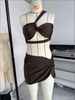 Women's 3 Piece Bikini Set With Pleated Skirt Russian Style Brand Sexy Swimwear For All Seasons_ecoleips.com