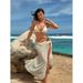Women's Clothing Style Three Piece Swimsuit Metal Halter Neck Tie Mesh Skirt Bikini For Beach Vacation For Formal & Casual For Women_ecoleips.com