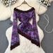 Elegant Women's Summer Tops Rose Print Lace Trim Mesh Overlays Stylish Collection_ecoleips.com