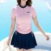 Women's Plus Size Sports Swimsuit Two Piece Conservative Slimming Tummy Concealing Hot Spring Swimwear_ecoleips.com
