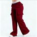 Women's Clothing Fleece Lined Cargo Pants Straight Leg Sweatpants Casual Fitness Autumn Winter Wide Leg Waist Cinching Sports_ecoleips.com