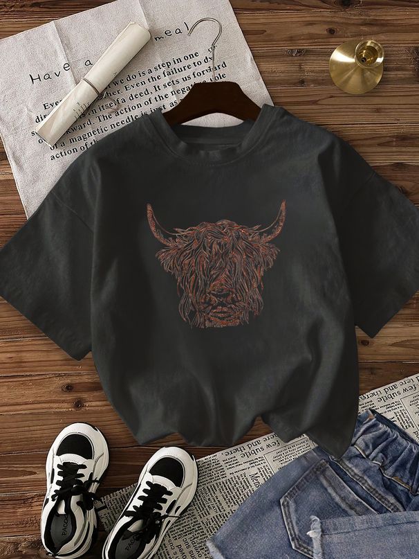 Women's Casual round Neck Short Sleeve T-Shirt Multi-Color Solid Loose Printed Top European American Style Fashion Sports_ecoleips.com
