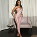 Women's Clothing Color Blocking High Waist Tight Jumpsuit Sexy Cross Back Design Autumn New Fashion_ecoleips.com