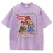 Caring For Your Demon Cat Printing Wash Tshirts Women Street Hip Hop Clothes Cotton Breathable Short Sleeve Summer Soft T-Shirt_ecoleips.com