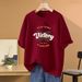 Retro Women's Oversized T-Shirt Loose Fit Short Sleeve Off-the-Shoulder Top for Summer Tummy Covering Style_ecoleips.com