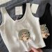 Summer 2022 New Style, Can Be Worn Outside, Slim-fit, Short, Cropped, Sleeveless, Inner Tank Top, White Knitted Camisole_ecoleips.com